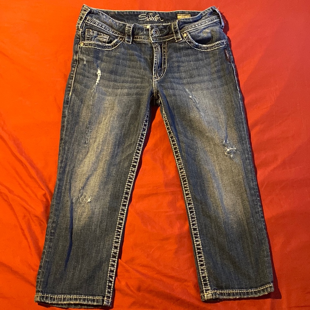Silver Jeans Suki Surplus Capri 30 Flap Pocket